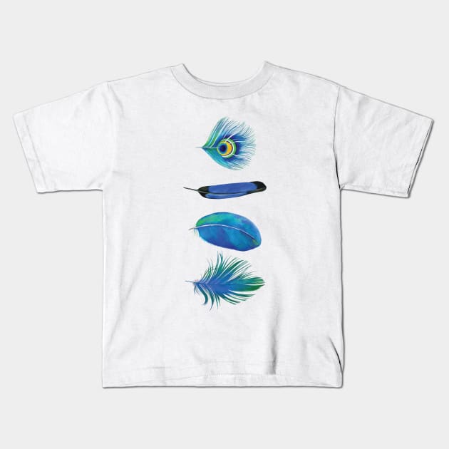 Feather #2 Kids T-Shirt by Houseofyhodie